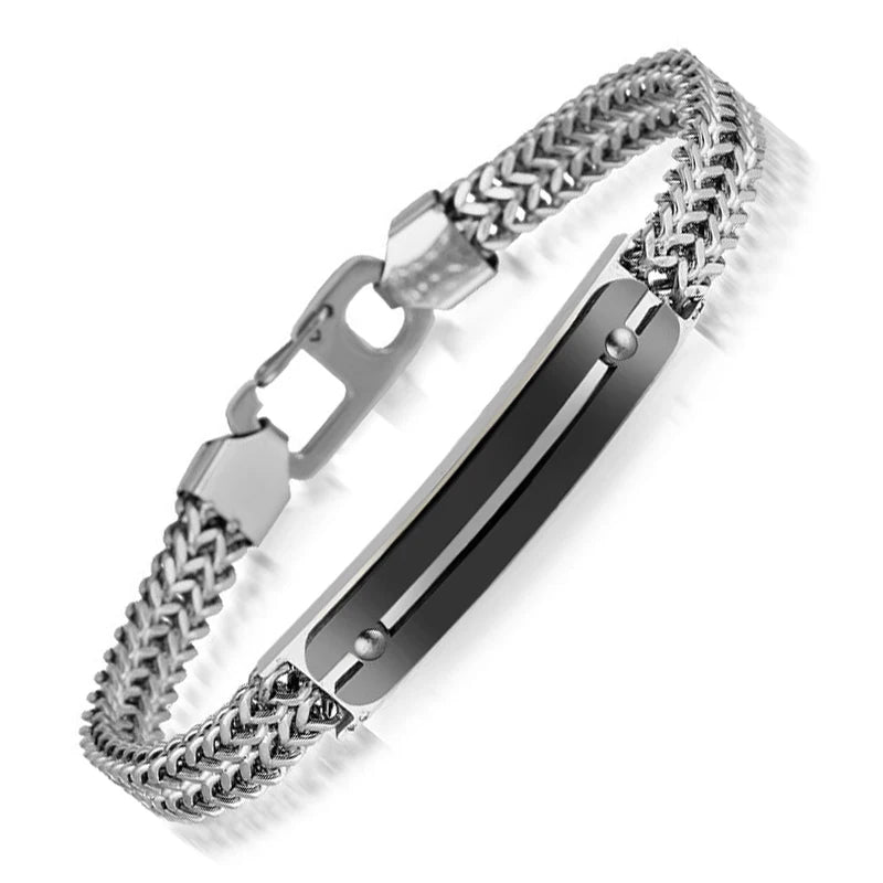 Stainless Steel Double-row Chain Bend Piece Bracelet Unisex Jewelry