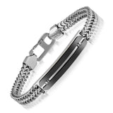 Stainless Steel Double-row Chain Bend Piece Bracelet Unisex Jewelry