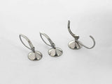 Stainless Steel Ear Clip Wire Hook Earrings with 9mm Circle Bezel