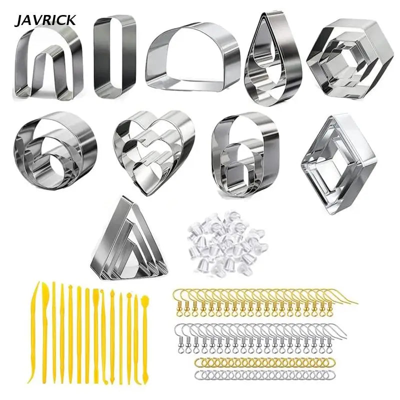 Stainless Steel Earring Cutter Set with 138 Pcs Polymer Clay Cutters