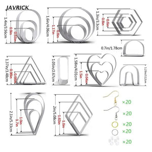 Stainless Steel Earring Cutter Set with 138 Pcs Polymer Clay Cutters