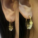 Women's Stainless Steel Hoop Earrings Star Drop Circle Jewelry