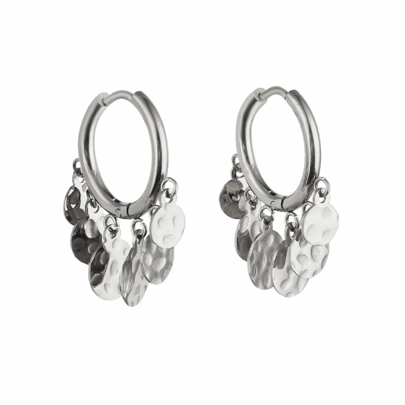 Women's Stainless Steel Hoop Earrings Star Drop Circle Jewelry