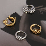 Women's Stainless Steel Hoop Earrings Star Drop Circle Jewelry