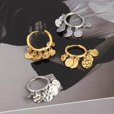 Women's Stainless Steel Hoop Earrings Star Drop Circle Jewelry