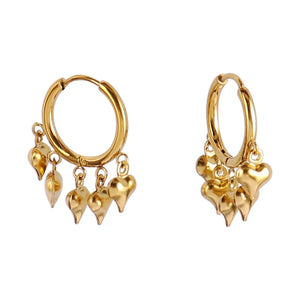 Women's Stainless Steel Round Star Heart Smiley Drop Earrings