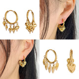 Women's Stainless Steel Round Star Heart Smiley Drop Earrings
