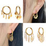 Women's Stainless Steel Round Star Heart Smiley Drop Earrings