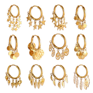 Geometric Hoop Earrings For Women Stainless Steel