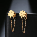Stainless Steel Earrings Cross Geometric Element Stars Heart Tassel