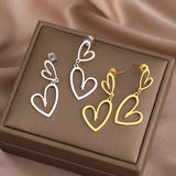 Stainless Steel Heart Charms Earrings for Women Weddings