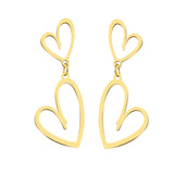 Stainless Steel Heart Charms Earrings for Women Weddings