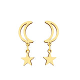 Moon Star Pendant Earrings Kpop Tassel Jewelry