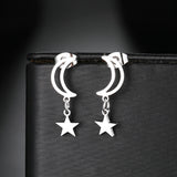Moon Star Pendant Earrings Kpop Tassel Jewelry