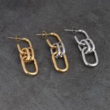 Geometric Chain Earrings Stainless Steel Drop Earrings