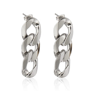 Geometric Chain Earrings Stainless Steel Drop Earrings