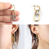 Geometric Chain Earrings Stainless Steel Drop Earrings