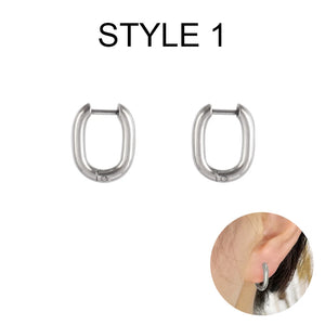 Geometric Circle Pendant Earring Hoop Earrings