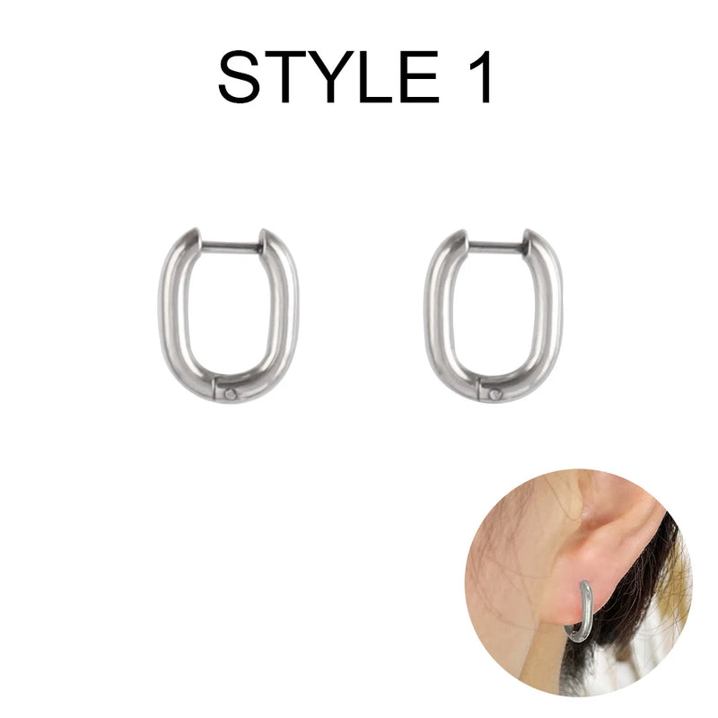 Geometric Circle Pendant Earring Hoop Earrings