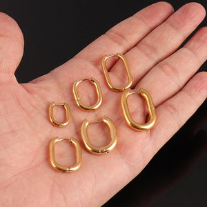 Geometric Circle Pendant Earring Hoop Earrings