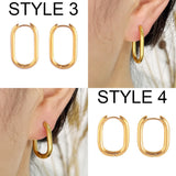 Geometric Circle Pendant Earring Hoop Earrings