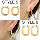 Geometric Circle Pendant Earring Hoop Earrings