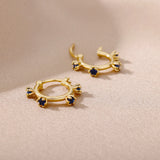 Minimalist Zircon Round Flower Shape Earrings Piercing Boho Jewelry Gift