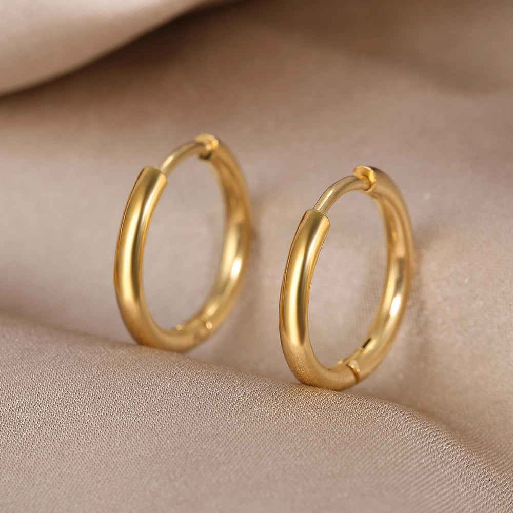 Stainless Steel Hoop Earrings for Women, 2-Inch Large Hoops