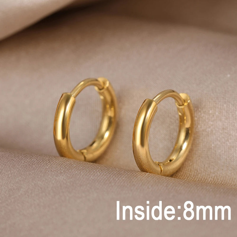 Stainless Steel Hoop Earrings for Women, 2-Inch Large Hoops