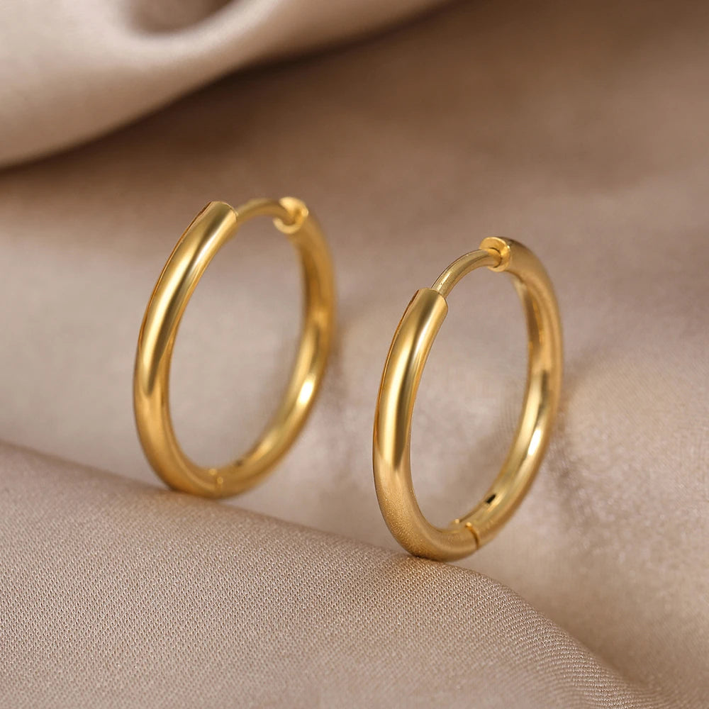 Stainless Steel Hoop Earrings for Women, 2-Inch Large Hoops