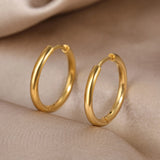 Stainless Steel Hoop Earrings for Women, 2-Inch Large Hoops