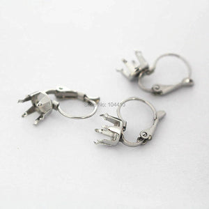Stainless Steel Earrings Settings 6 Prongs Pins