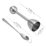 Stainless Steel Egg Topper Set with 4 Spoons & Cups - Shells Remover Top Cutter