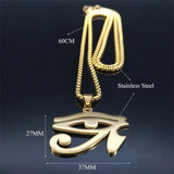 Egyptian Eyes Chain Necklace Men Eye of Ra Horus Symbol N4540