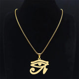 Egyptian Eyes Chain Necklace Men Eye of Ra Horus Symbol N4540