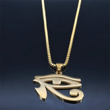 Egyptian Eyes Chain Necklace Men Eye of Ra Horus Symbol N4540