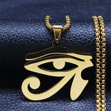 Egyptian Eyes Chain Necklace Men Eye of Ra Horus Symbol N4540