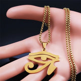 Egyptian Eyes Chain Necklace Men Eye of Ra Horus Symbol N4540