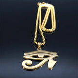 Egyptian Eyes Chain Necklace Men Eye of Ra Horus Symbol N4540