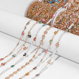 Colorful Daisy Butterfly Heart Charm Chain for Jewelry DIY