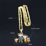 Enamel Family Dad Mom Son Daughter Charm Necklaces Women Kid Jewelry