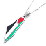 Stainless Steel Enamel Map Pendant Necklace Jewish Map Women Charm Jewelry