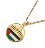 Stainless Steel Enamel Map Pendant Necklace Jewish Jewelry