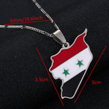 Stainless Steel Enamel Syria Map Flag Pendant Necklace Chain Jewelry