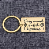 Stainless Steel Encouragement Keyring - Every moment is a fresh beginning