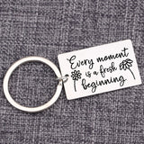 Stainless Steel Encouragement Keyring - Every moment is a fresh beginning