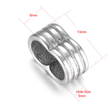 Stainless Steel End Beads 5mm Double Hole Mirror Polish for Jewelry Making