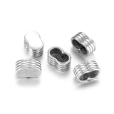 Stainless Steel End Beads 5mm Double Hole Mirror Polish for Jewelry Making