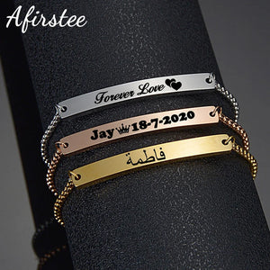 Personalized Stainless Steel Name Bracelet for Kids & Adults