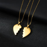 Personalized Double Heart Necklace Engrave Name Love Date